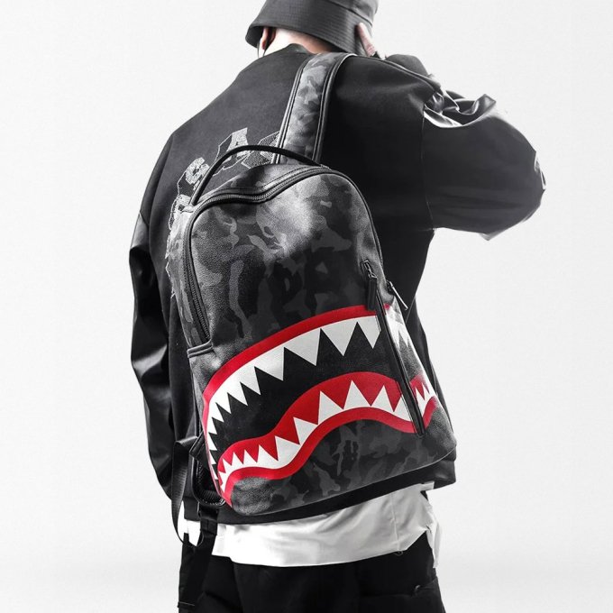 Mochila táctica de cuero camuflada - Imagen 4