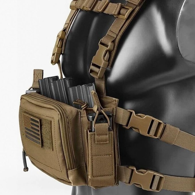 Micro arnés táctico de pecho D3CRM Marrón Coyote - Imagen 2