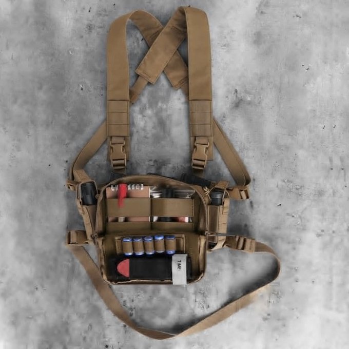 Micro arnés táctico de pecho D3CRM Marrón Coyote - Imagen 3