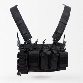 Chaleco táctico de pecho MOLLE D3CR negro
