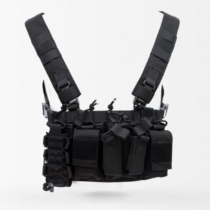 Chaleco táctico de pecho MOLLE D3CR negro