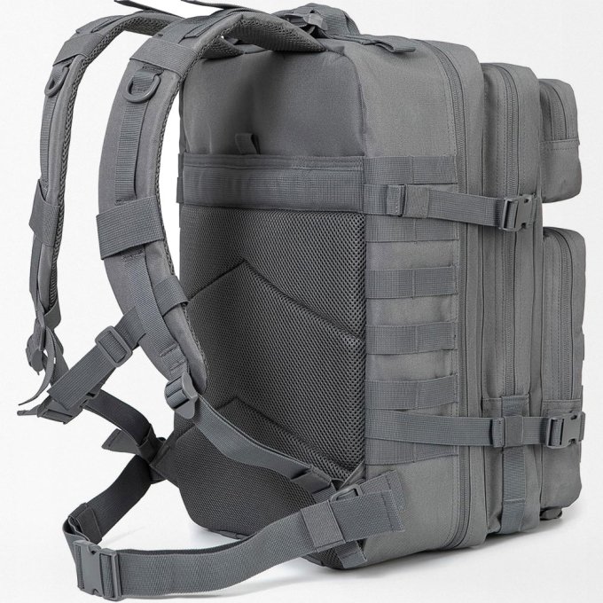Mochila táctica MOLLE 45 L gris - Imagen 3