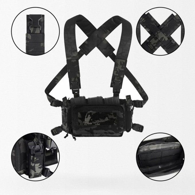 Pechera táctica micro Multicam Black D3CRM - Imagen 3