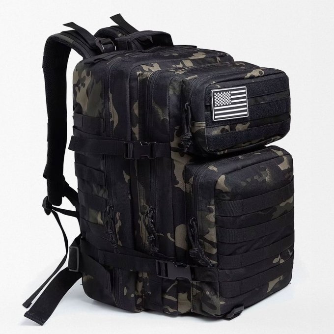 Mochila táctica 45 L camuflaje Multicam negra