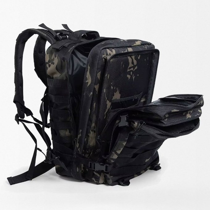 Mochila táctica 45 L camuflaje Multicam negra - Imagen 2