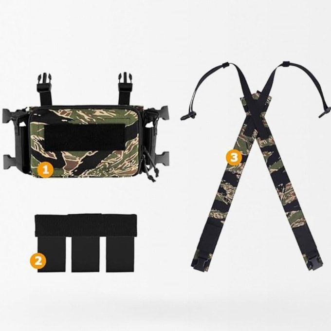 Micro chaleco portapecho Tiger Stripes D3CRM - Imagen 4