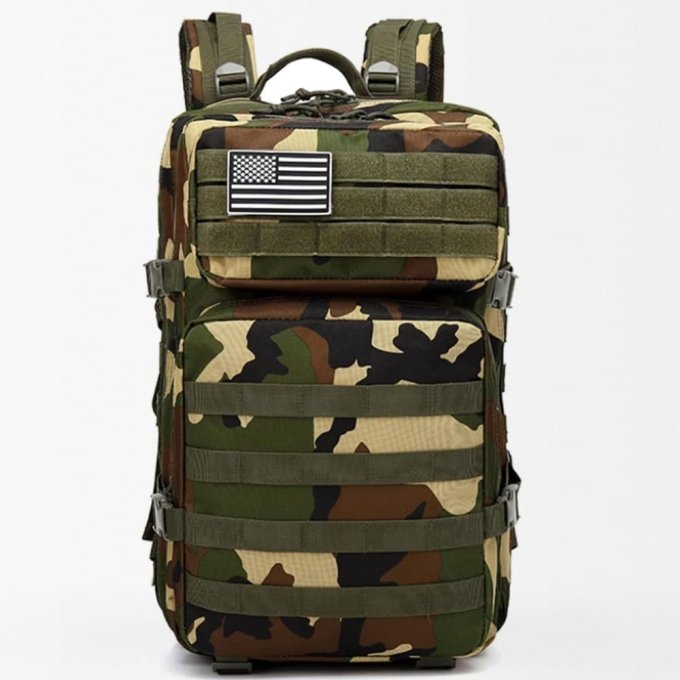 Mochila táctica camuflaje Woodland 45 L - Imagen 2
