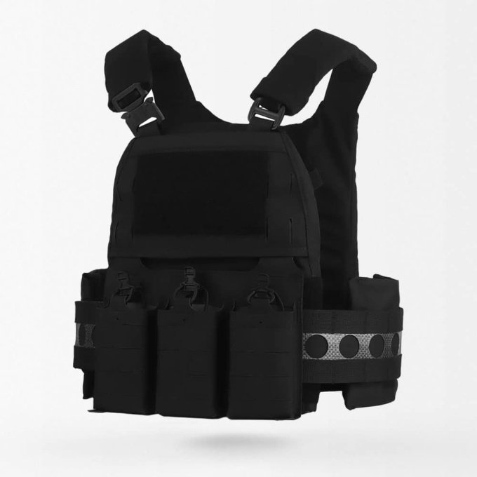 Chaleco portaplacas táctico negro Ferro Concept