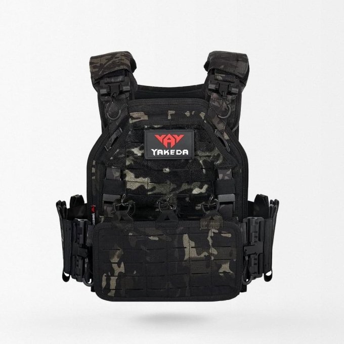 Chaleco portaplacas ligero camuflaje negro