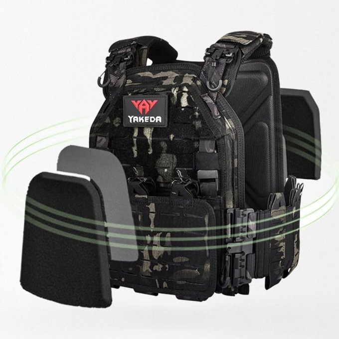 Chaleco portaplacas ligero camuflaje negro - Imagen 2