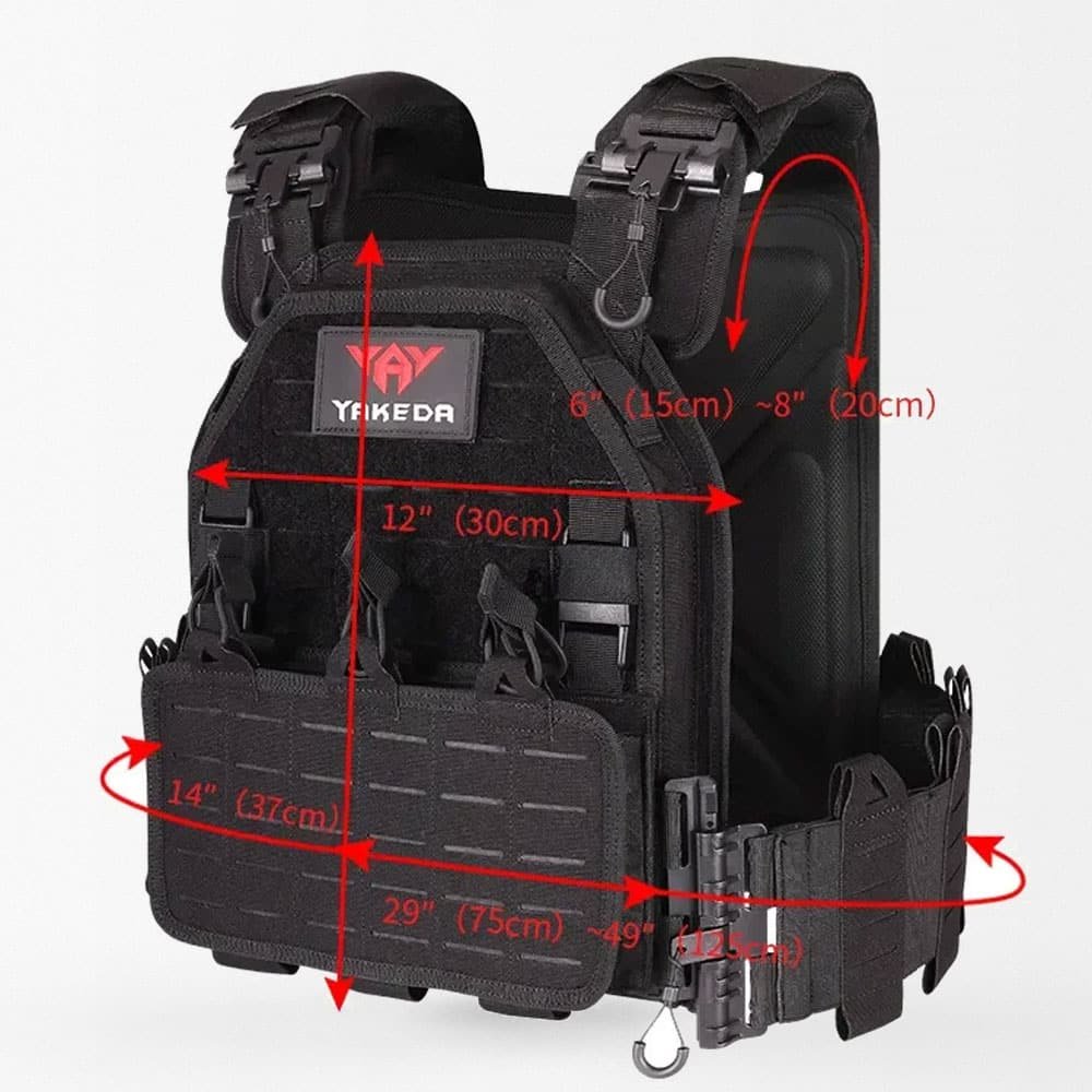 Chaleco portaplacas táctico ligero negro - Imagen 2