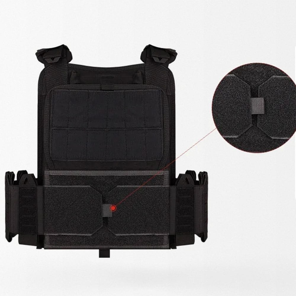 Chaleco portaplacas táctico ligero negro - Imagen 4