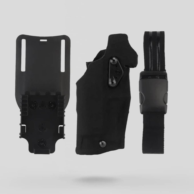 Funda pernera táctica negra para Glock 17