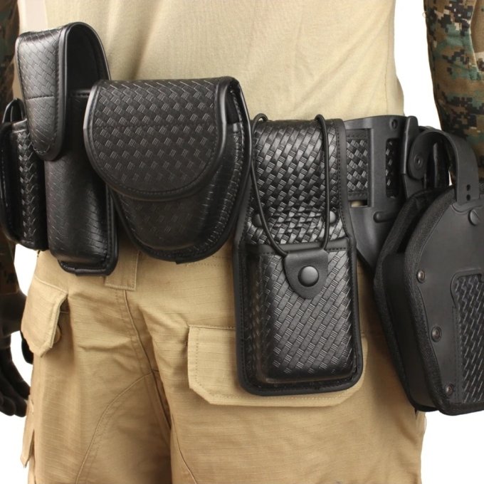 Kit de cinturón táctico policial negro - Imagen 3