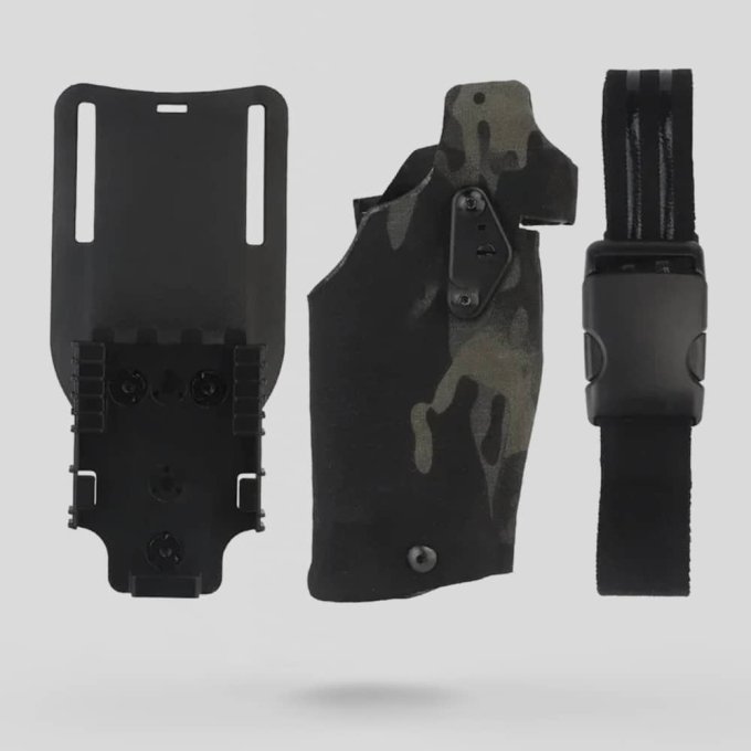 Funda piernera táctica Multicam Black para Glock 17