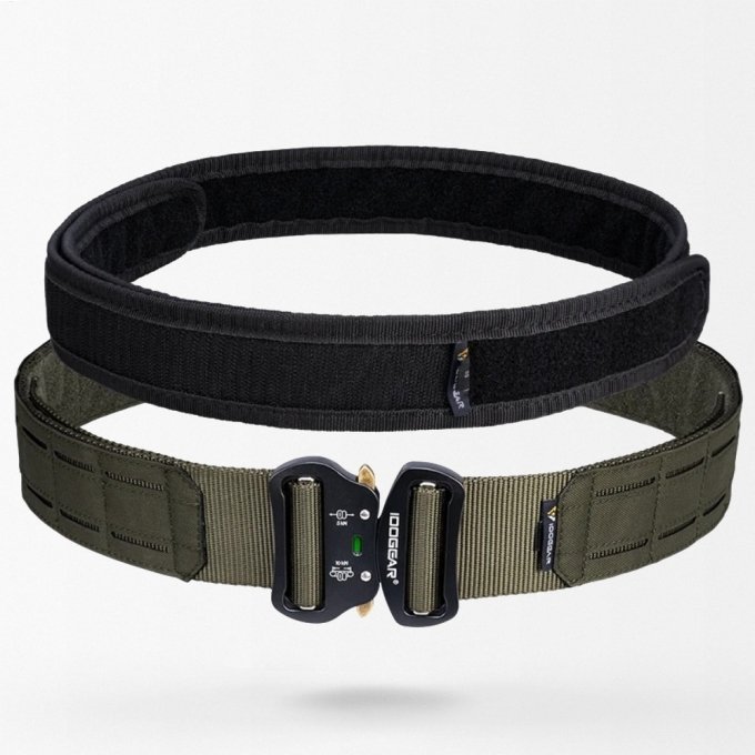 Cinturón táctico verde ranger con hebilla Cobra
