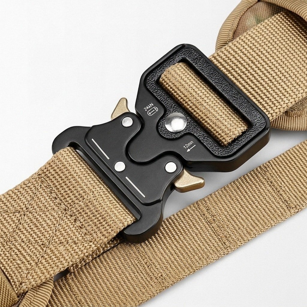 Padded combat belt with pouch and key bouckle