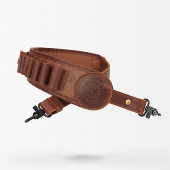 Portafusil de cuero con portacartuchos