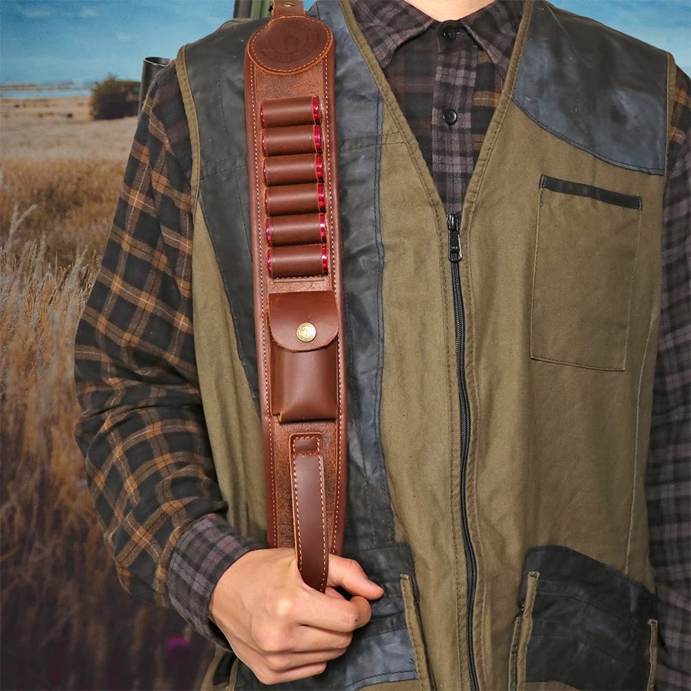 Portafusil de cuero con portacartuchos - Imagen 7