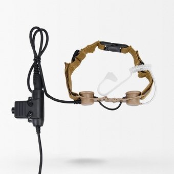 Auricular táctico con micrófono de garganta y PTT