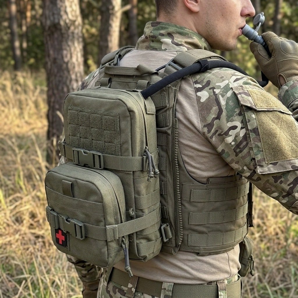 Tactical hydration pack pouch