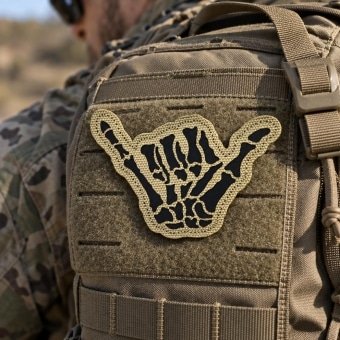Shaped skeleton hand patch