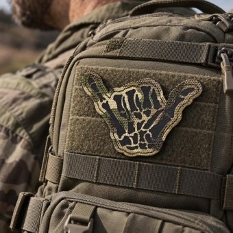 Shaped skeleton hand patch multicam