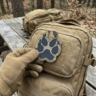 Shaped tactical paw patch multicam