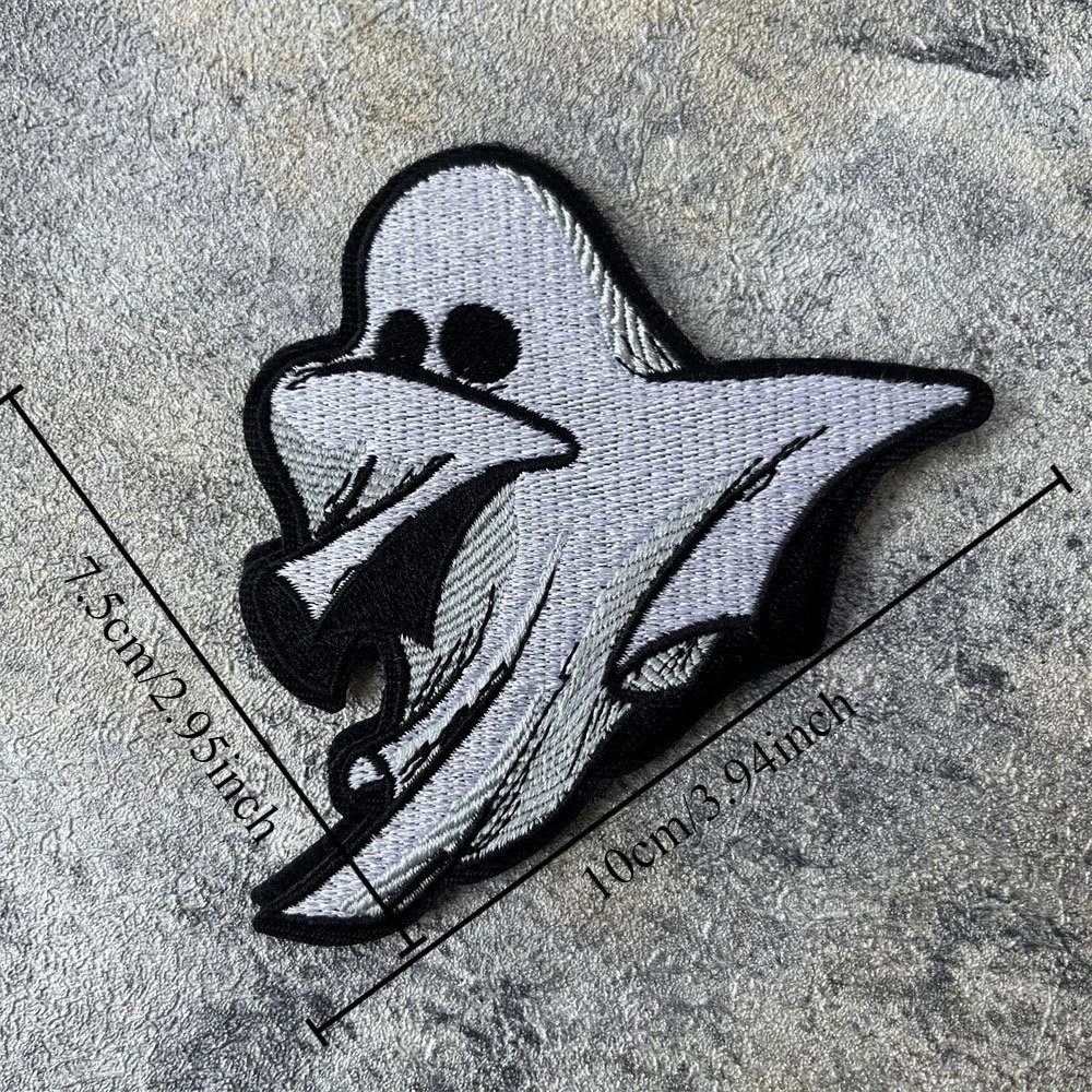 Parche bordado fantasma Halloween - Imagen 2