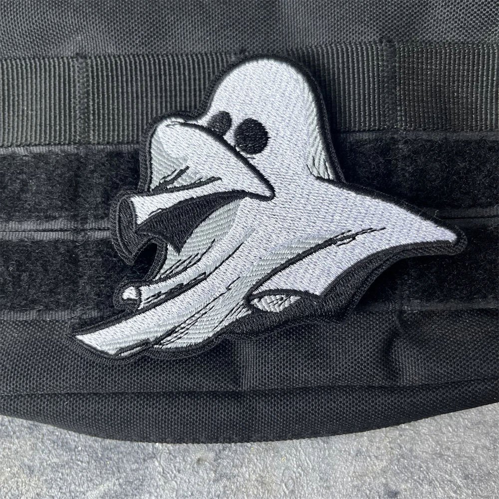 Parche bordado fantasma Halloween - Imagen 3