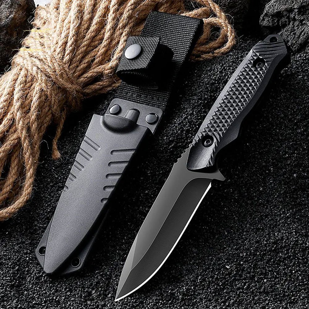 Cuchillo táctico de hoja fija con funda