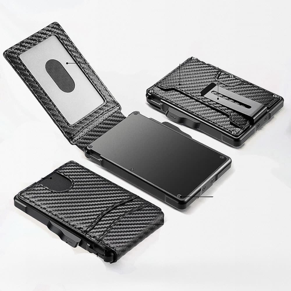 Cartera automática pop-up de fibra de carbono - Imagen 2