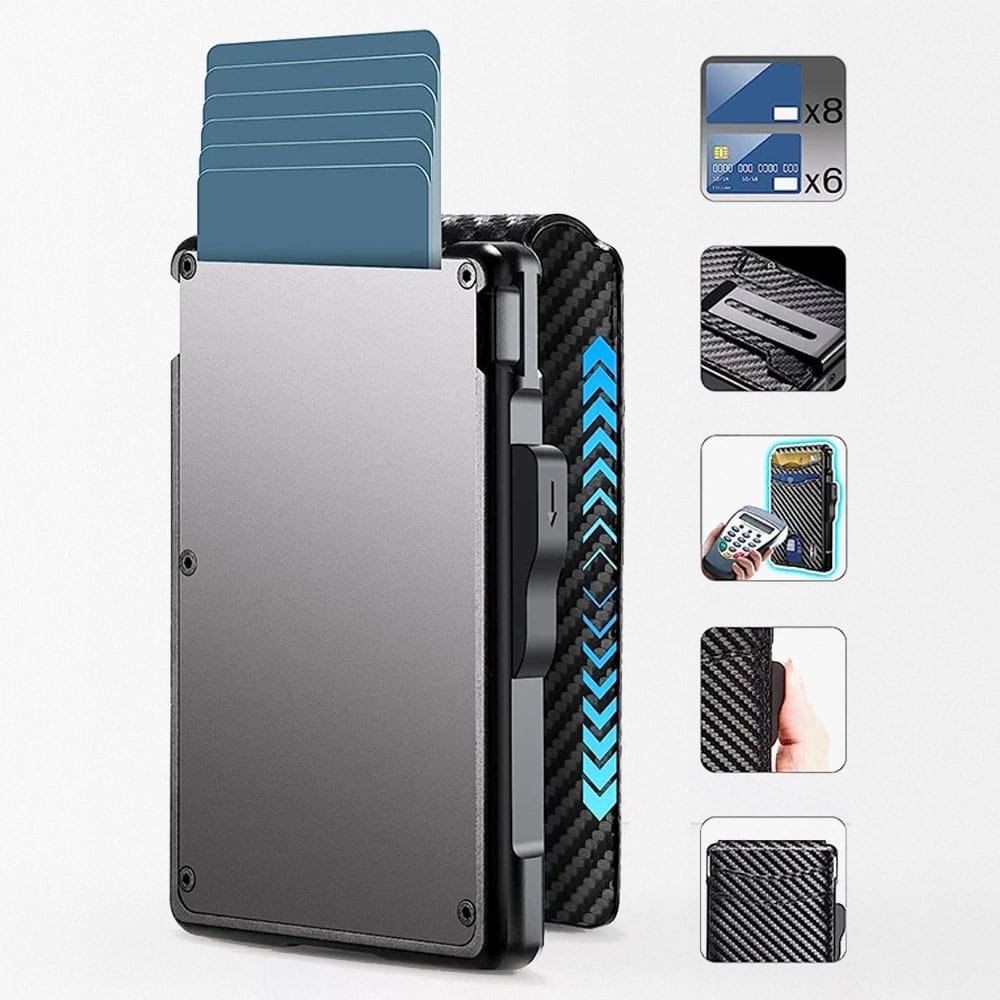 Cartera automática pop-up de fibra de carbono - Imagen 3