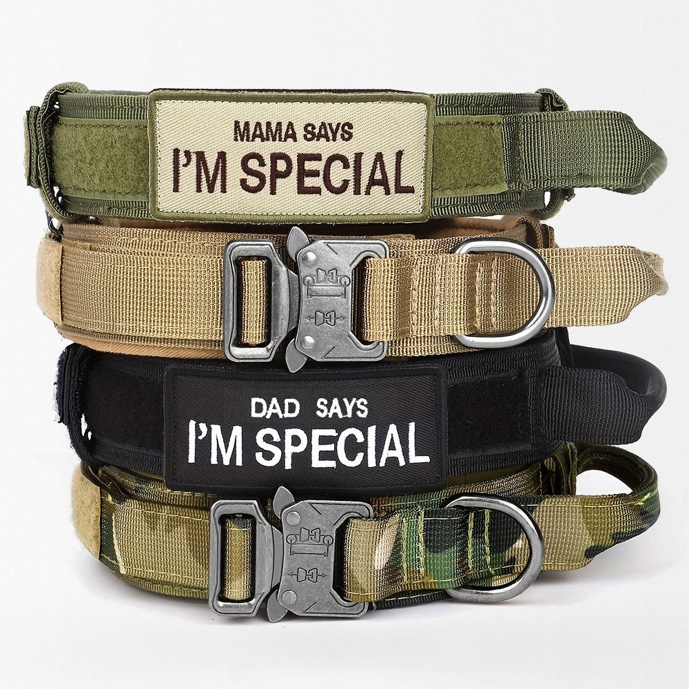 Collar táctico para perros con asa de control