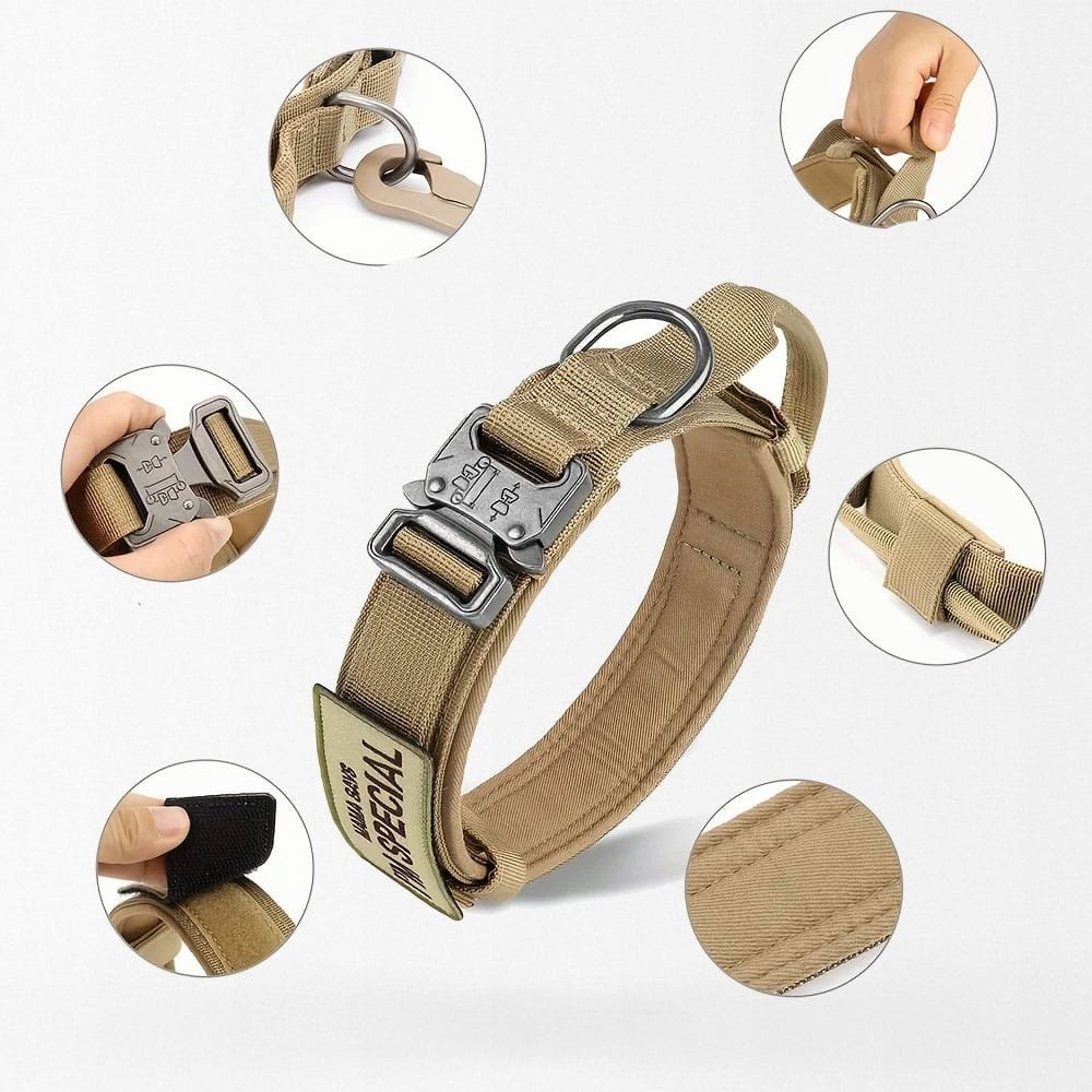 Collar táctico para perros con asa de control - Imagen 3
