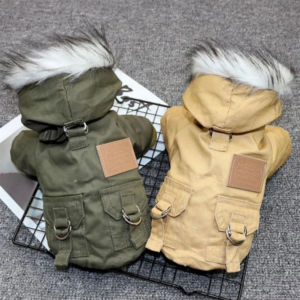 Chaqueta táctica para perro con capucha