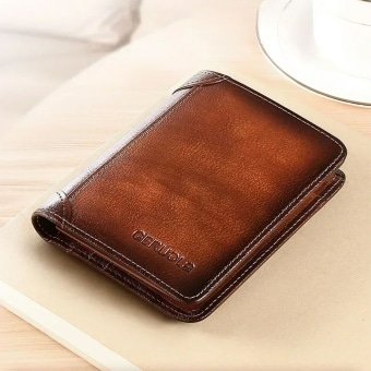 Cartera táctica de cuero trifold